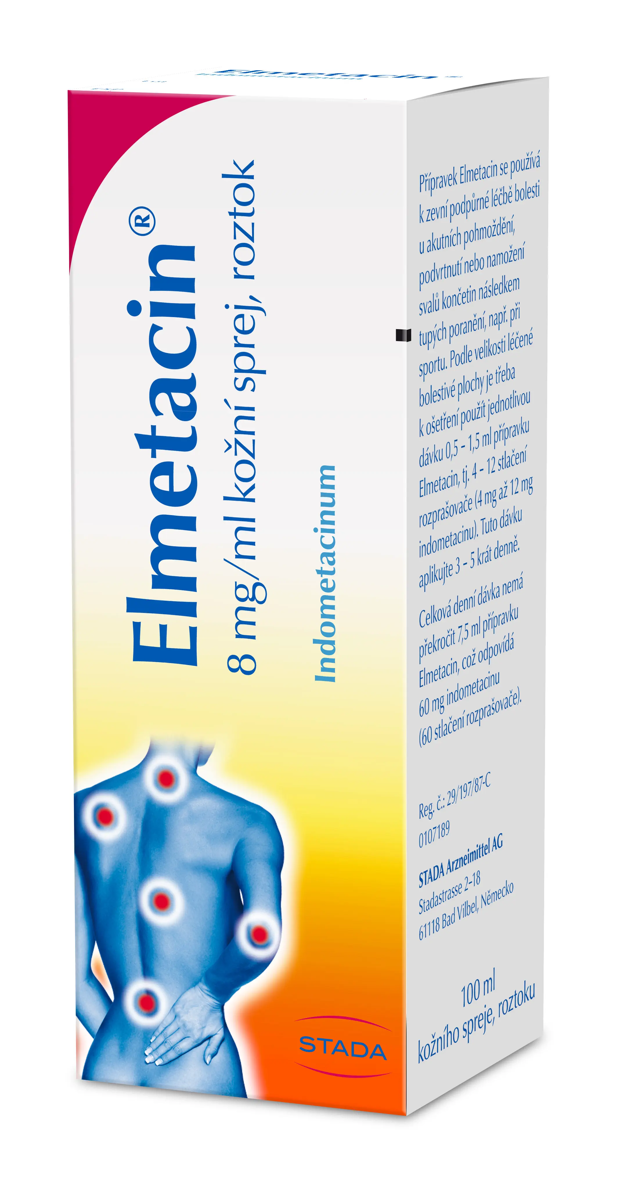 Elmetacin drm.spr.sol. 1 x 100 ml 1%