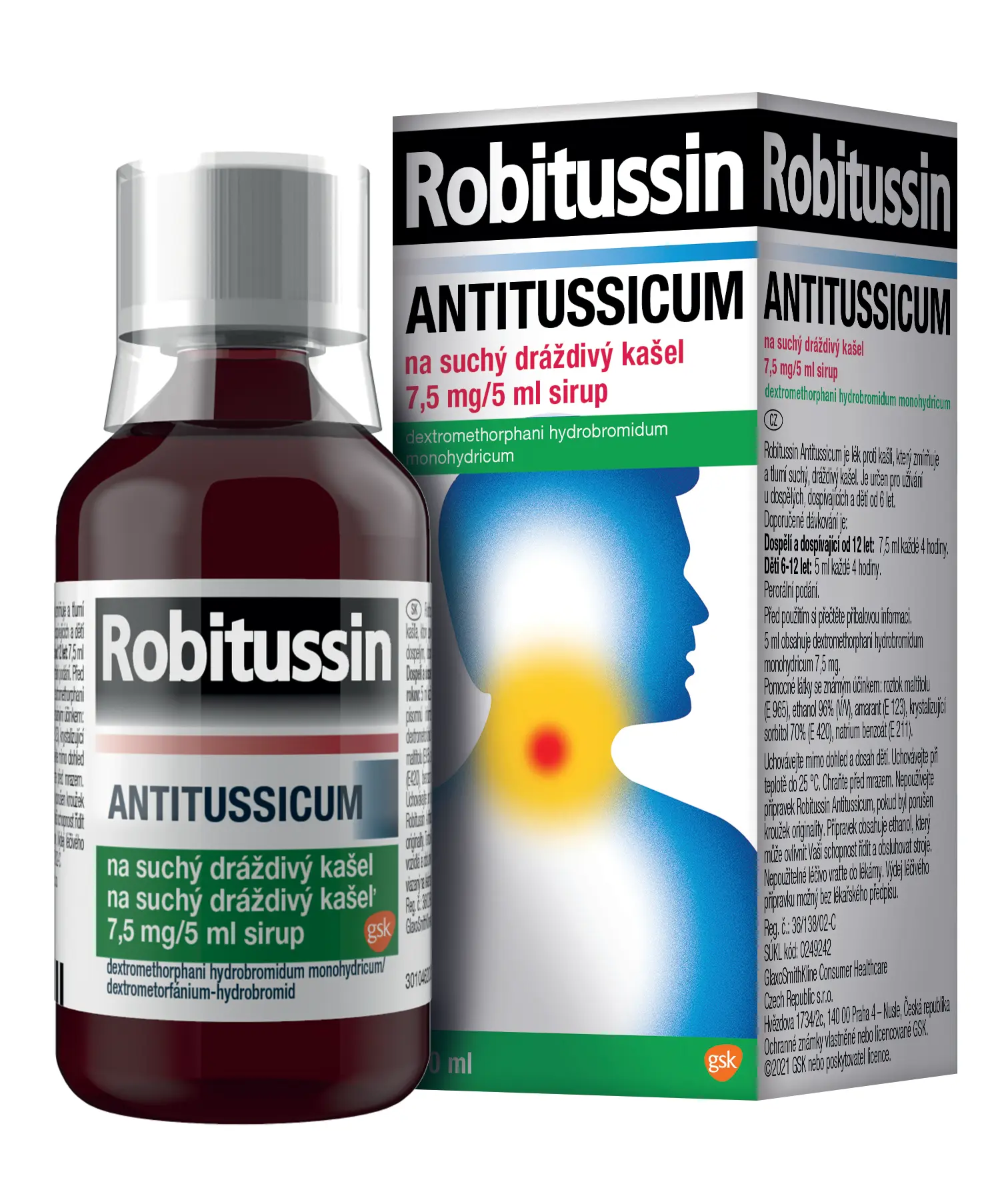 Robitussin Antitussicum na suchý dráždivý kašel por.sir.100 ml/150 mg