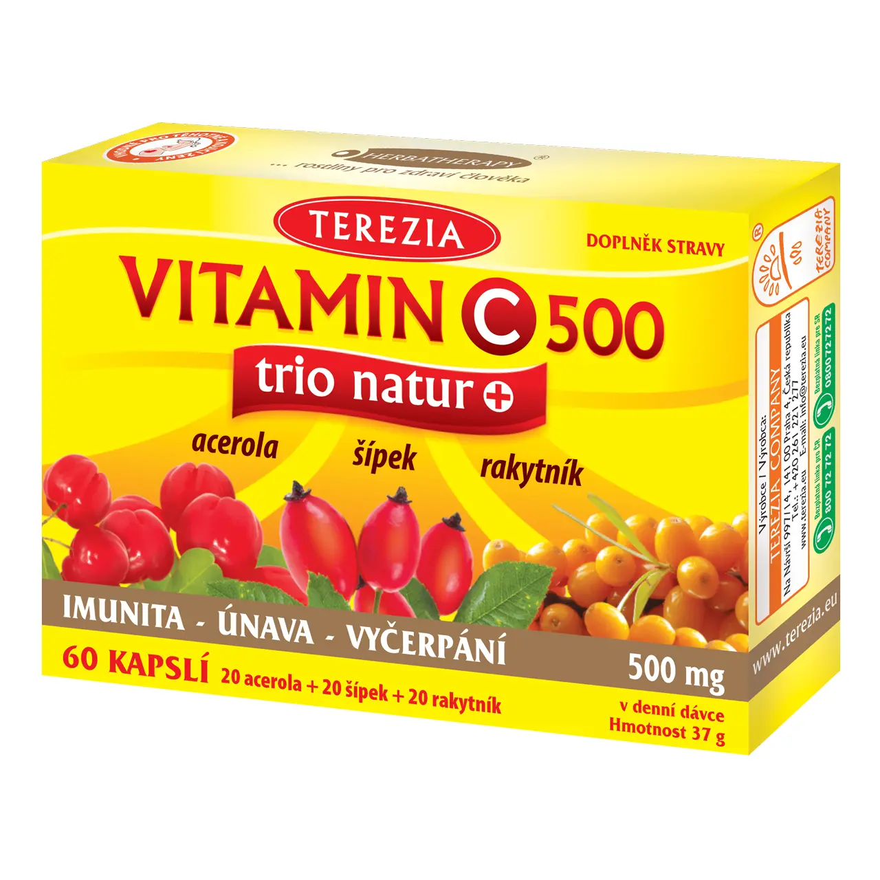 Terezia Vitamin C 500 mg Trio Natur 60 kapslí