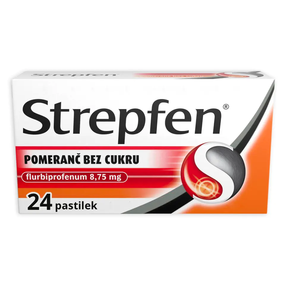 Strepfen pomeranč bez cukru 8,75 mg pastilky orm.pas.mol. 24 x 8,75 mg