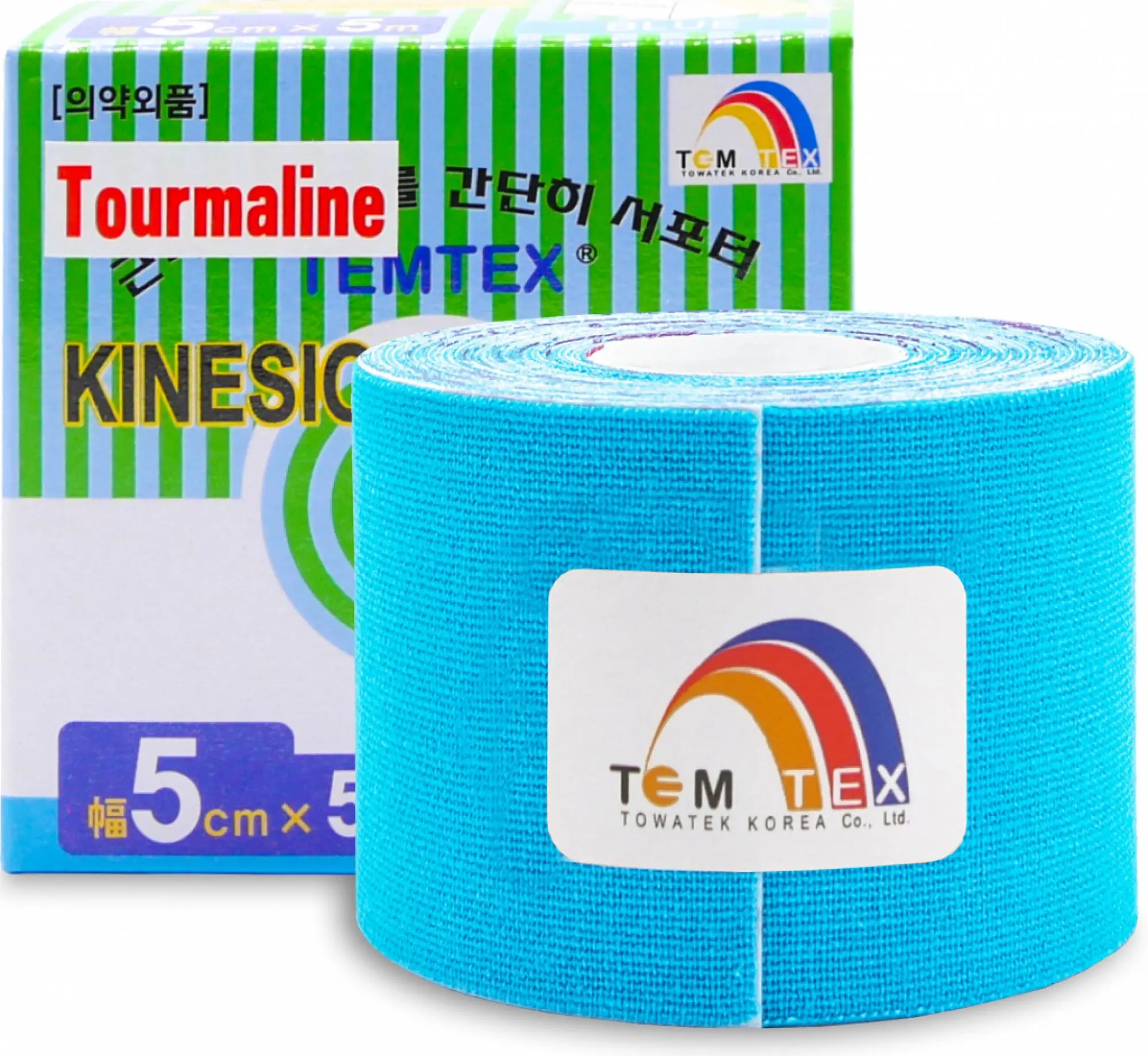 Temtex Kinesiology Tape Tourmaline modrá 5cm x 5m