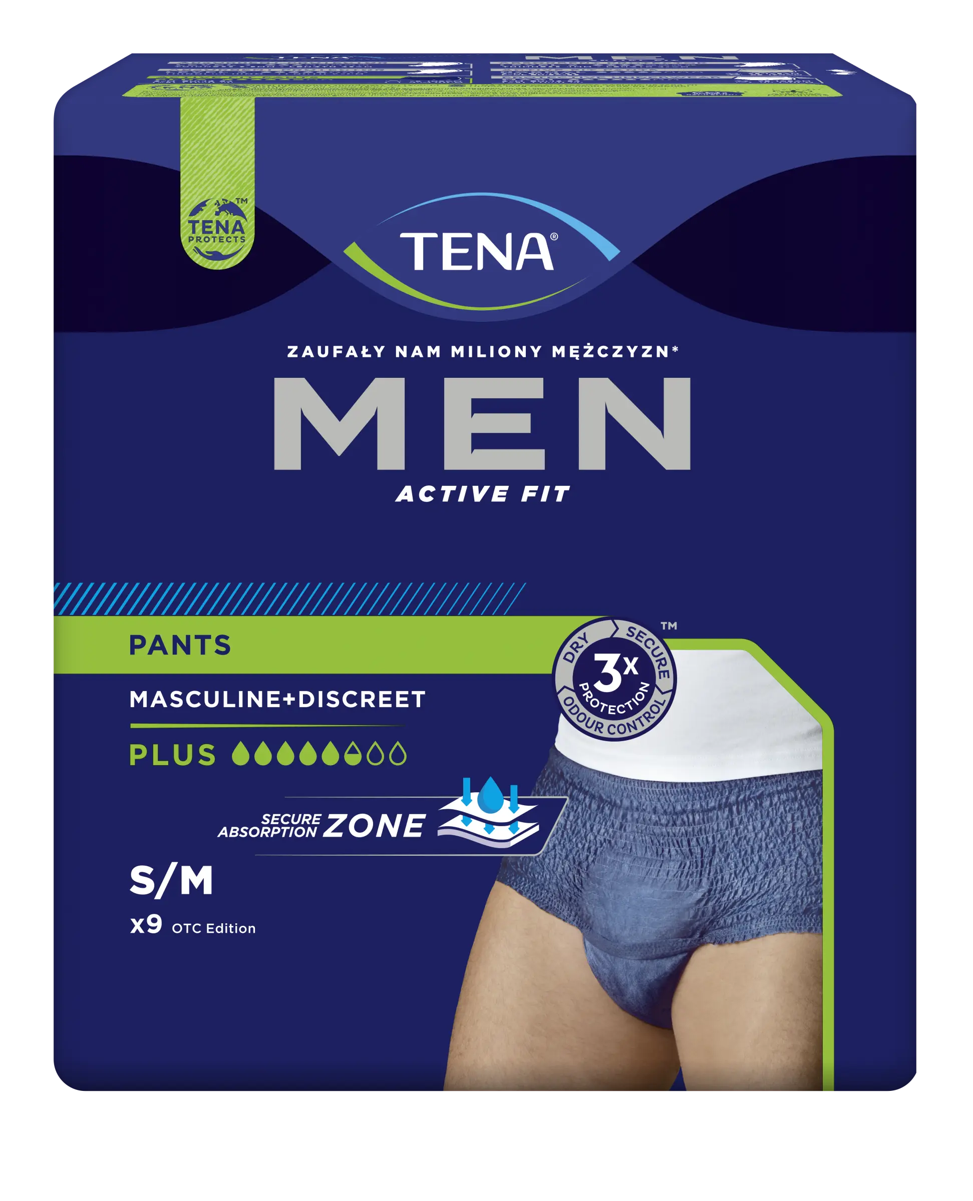 Tena Men Pants Plus Blue M 9 ks