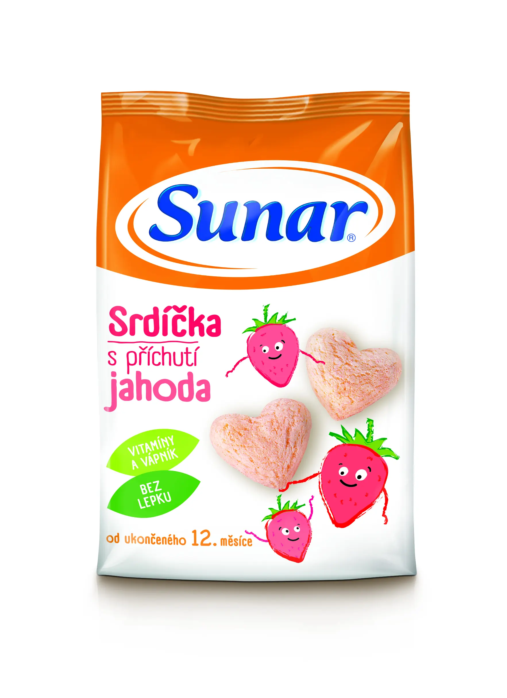 SUNÁREK Dětský snack jahodová srdíčka 50 g