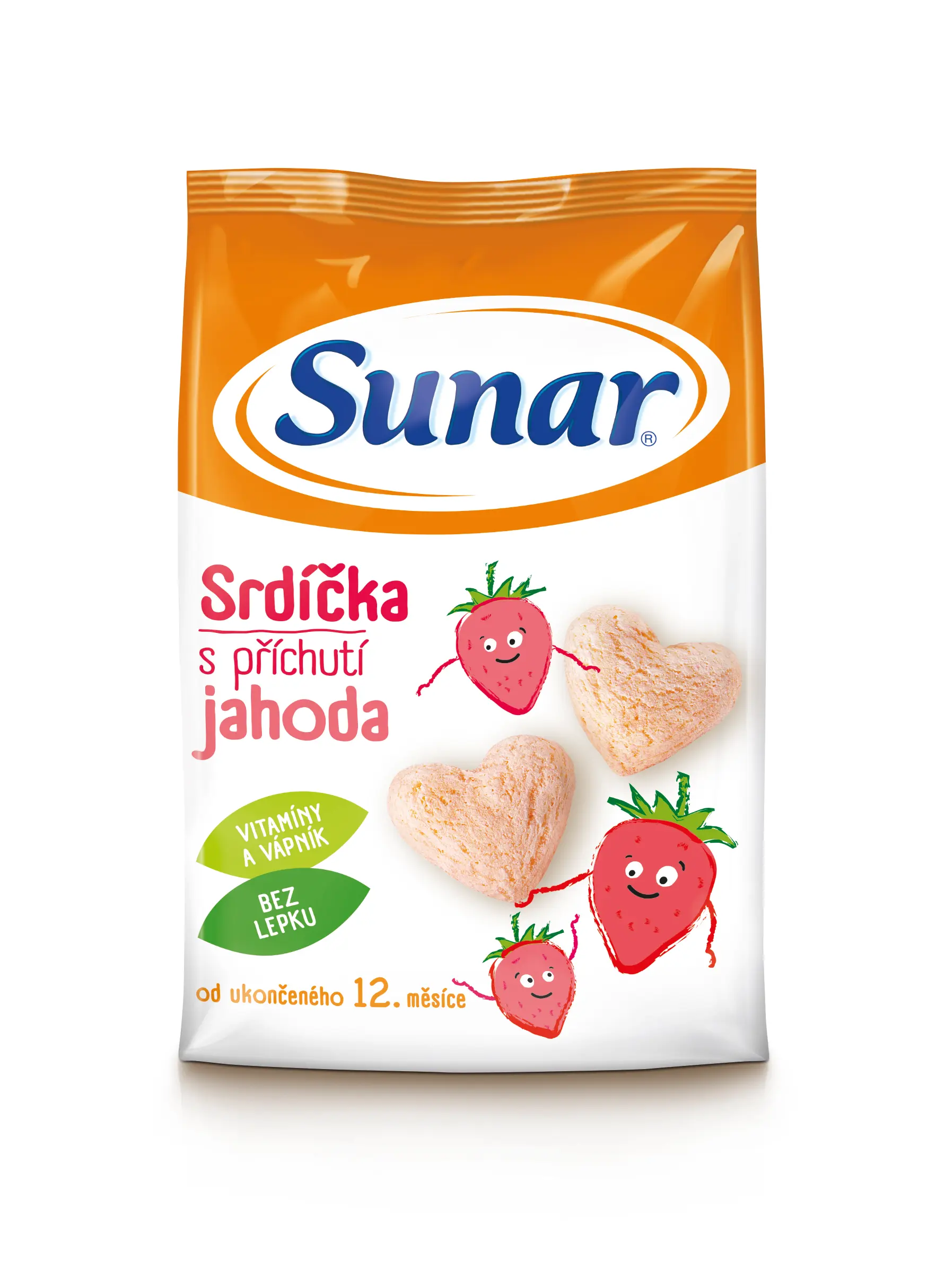 SUNÁREK Dětský snack jahodová srdíčka 50 g