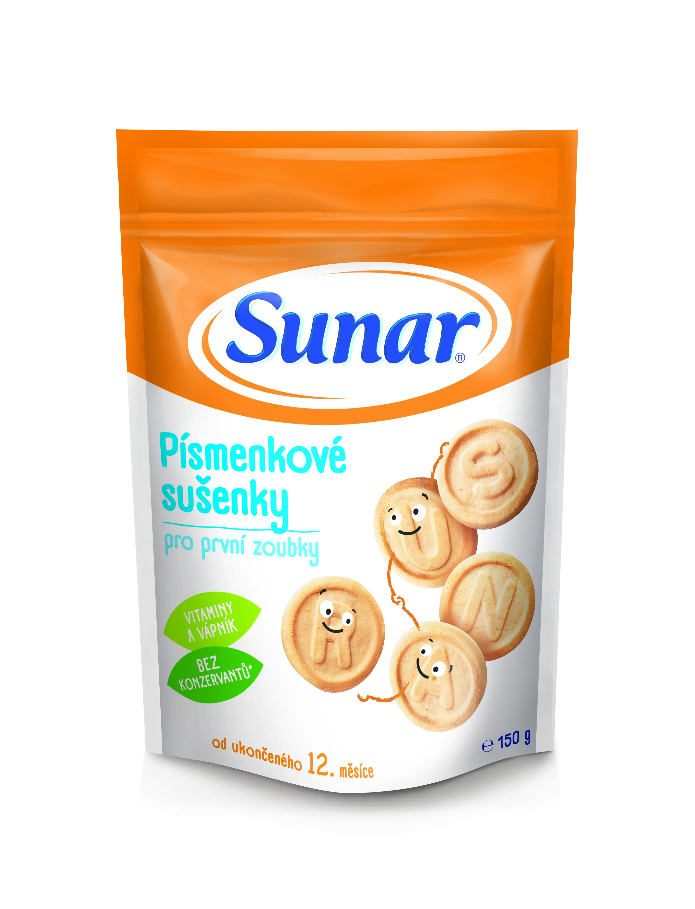 Sunar Písmenkové sušenky pro první zoubky 150 g