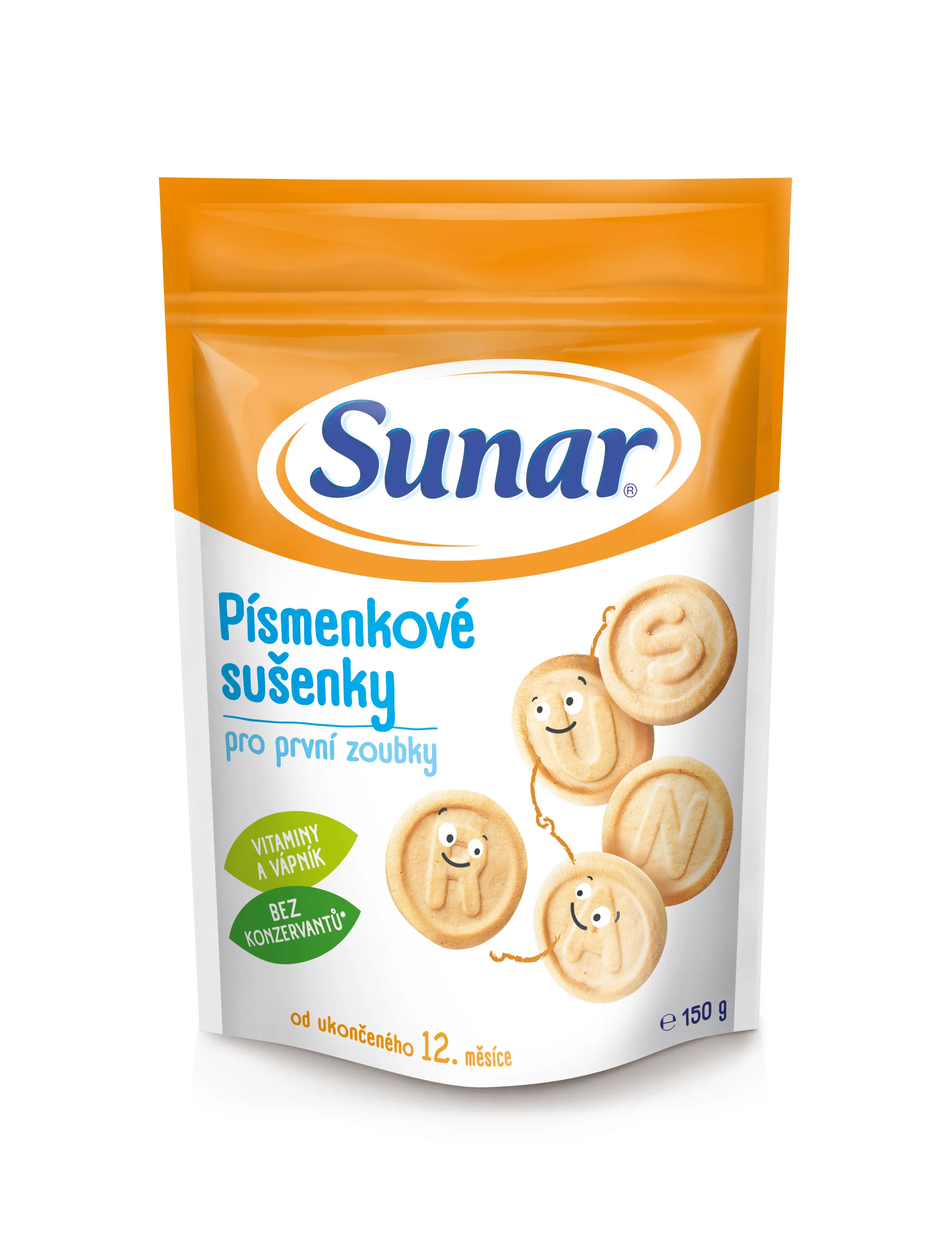 Sunar Písmenkové sušenky pro první zoubky 150 g