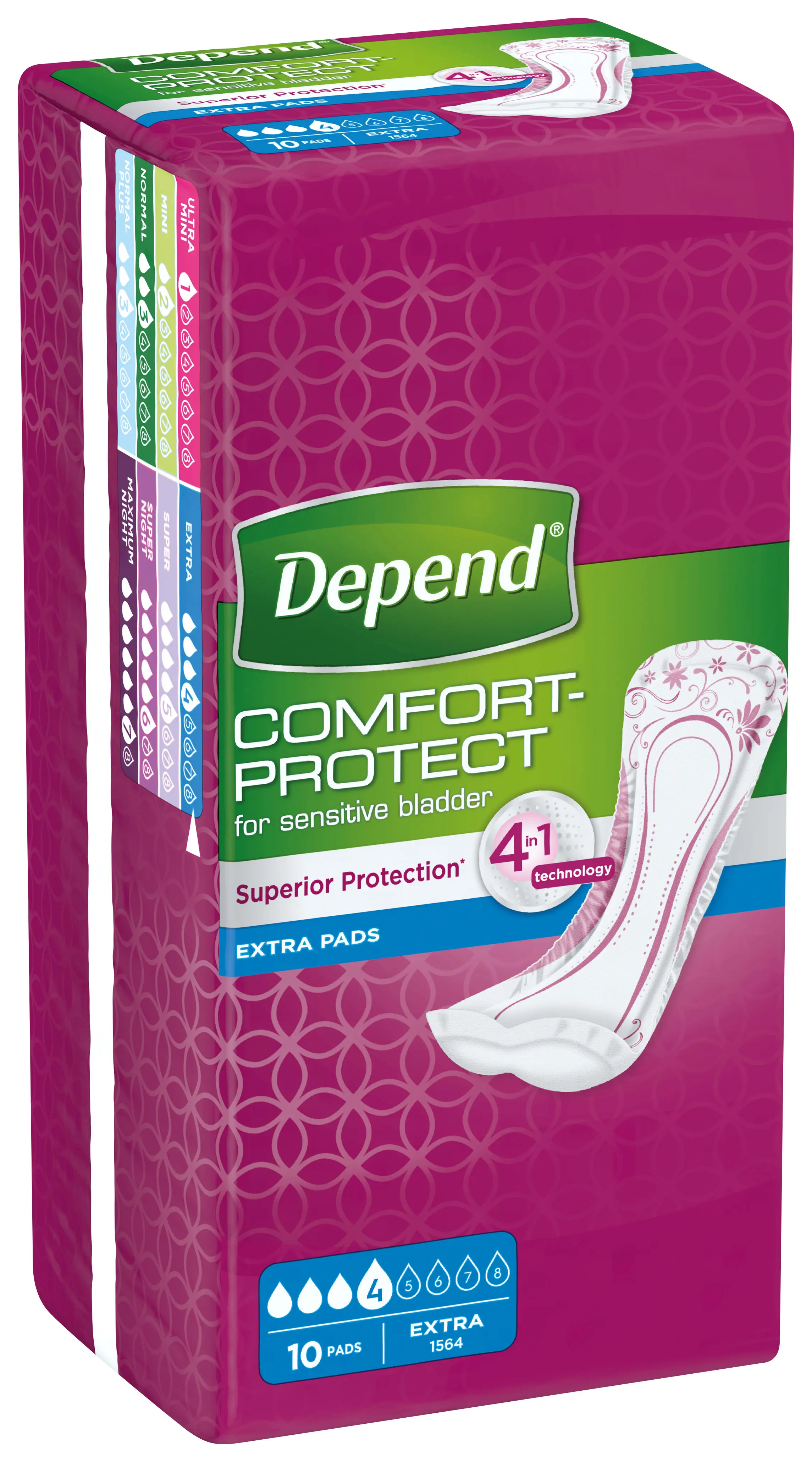 Depend Pads Extra 10 ks