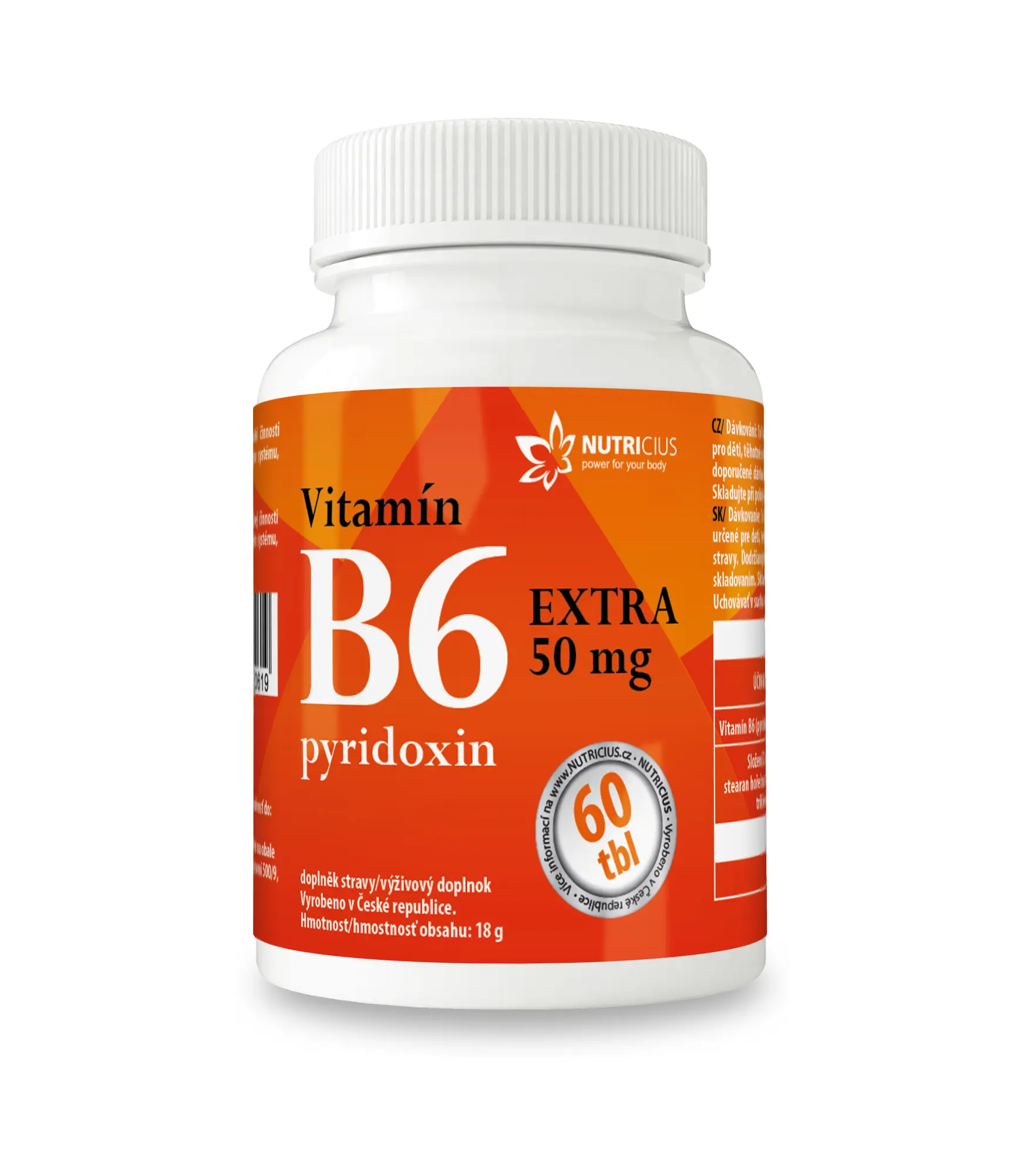 Nutricius Vitamín B6 EXTRA pyridoxin 50 mg 60 tablet