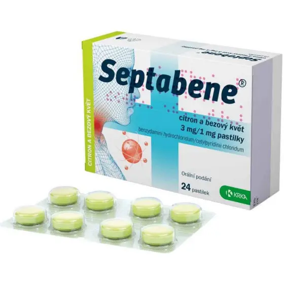 Septabene citron a bezový květ 3 mg/1 mg pas.24