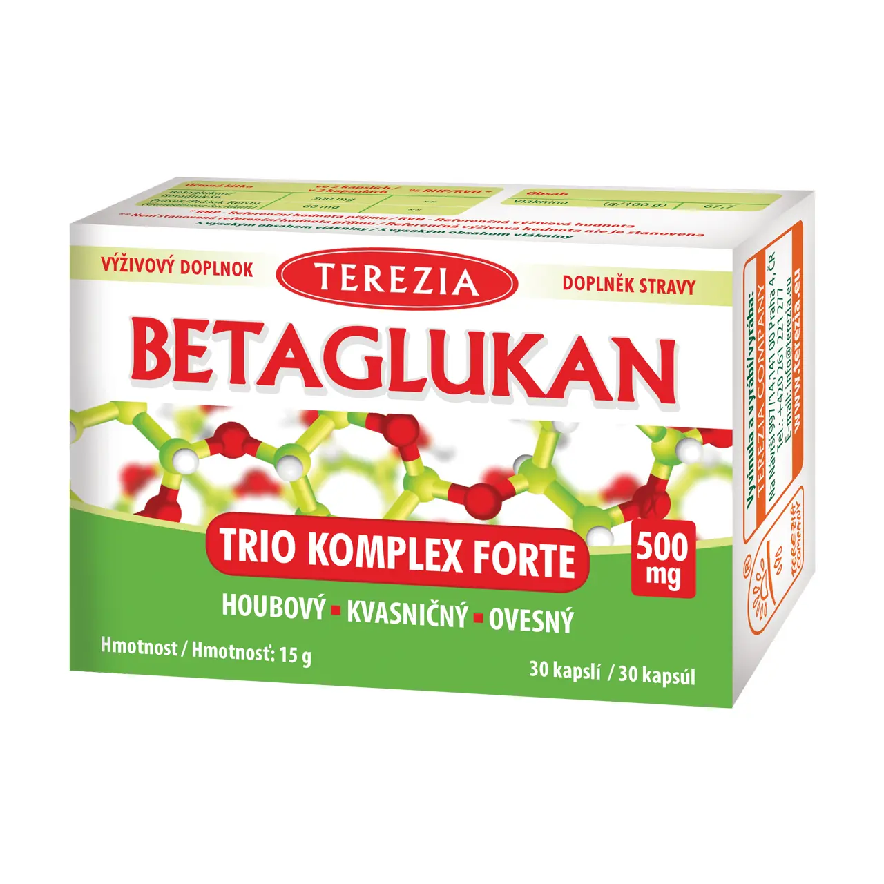 TEREZIA BETAGLUKAN Trio Komplex Forte 500 mg cps.30