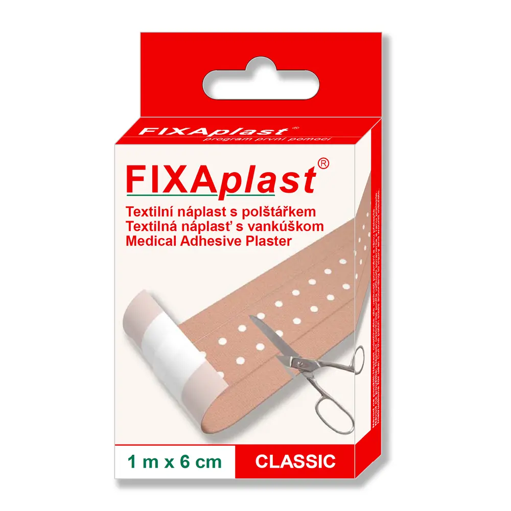 Fixaplast Classic nedělená s polštářkem 1 m x 6 cm
