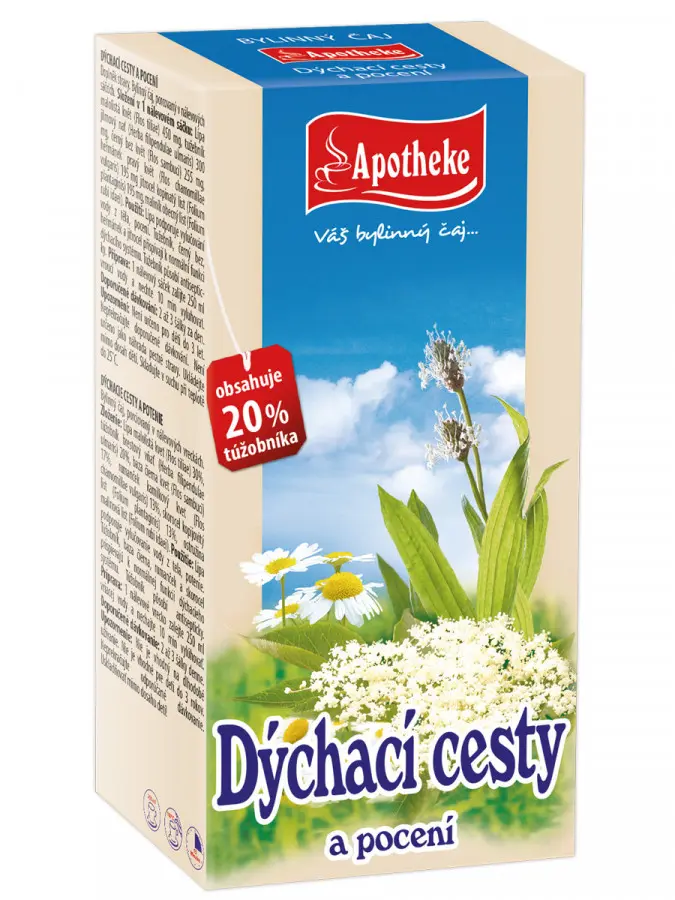 Apotheke Bylinný čaj Dýchací cesty a pocení čaj 20 x 1,5 g