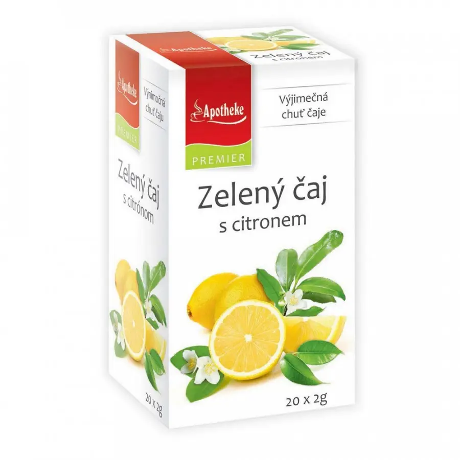 Apotheke Premier Zelený čaj s citronem 20 x 2 g