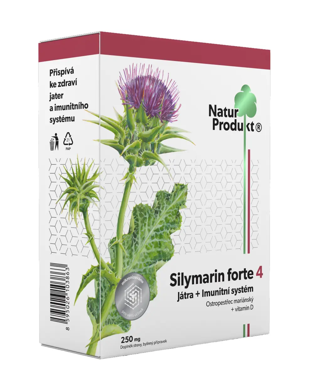 Silymarin Forte 250 mg + vitamin D 40 tablet