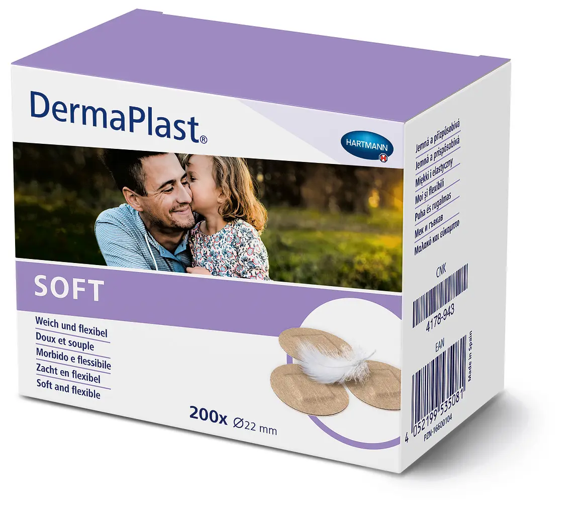 DERMAPLAST náplasti Soft kulaté průměr 22 mm 200 ks