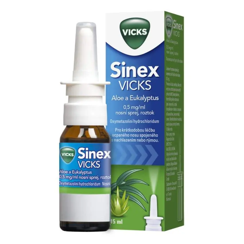 Sinex Vicks aloe a eukalyptus 0.5 mg/ml nas.spr. 1 x 15 ml x 0,5 mg/ml