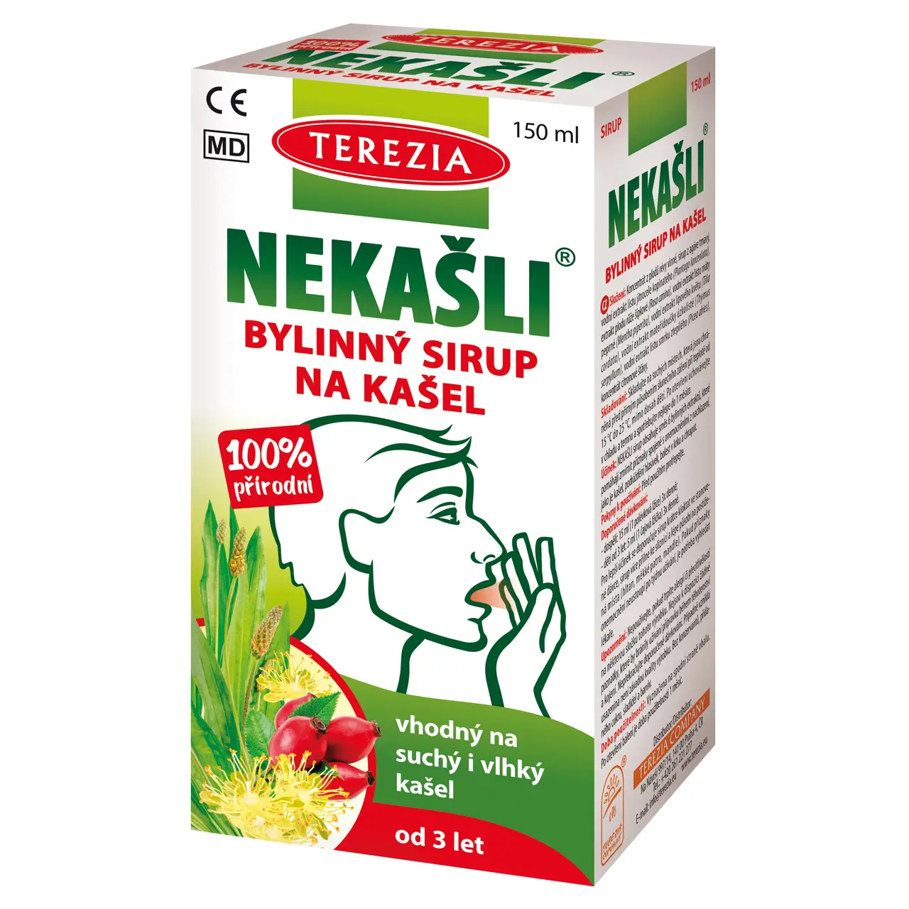 TEREZIA NEKAŠLI 100% přírodní bylinný sirup na kašel 150 ml