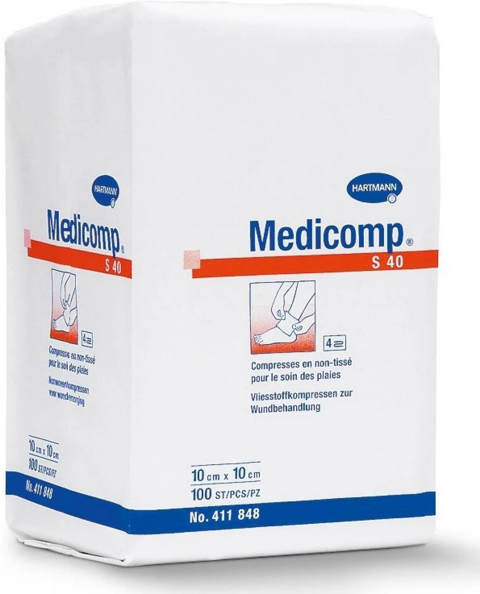 Medicomp kompresy nesterilní 7,5 x 7,5 cm 4 vrstvý,100 ks