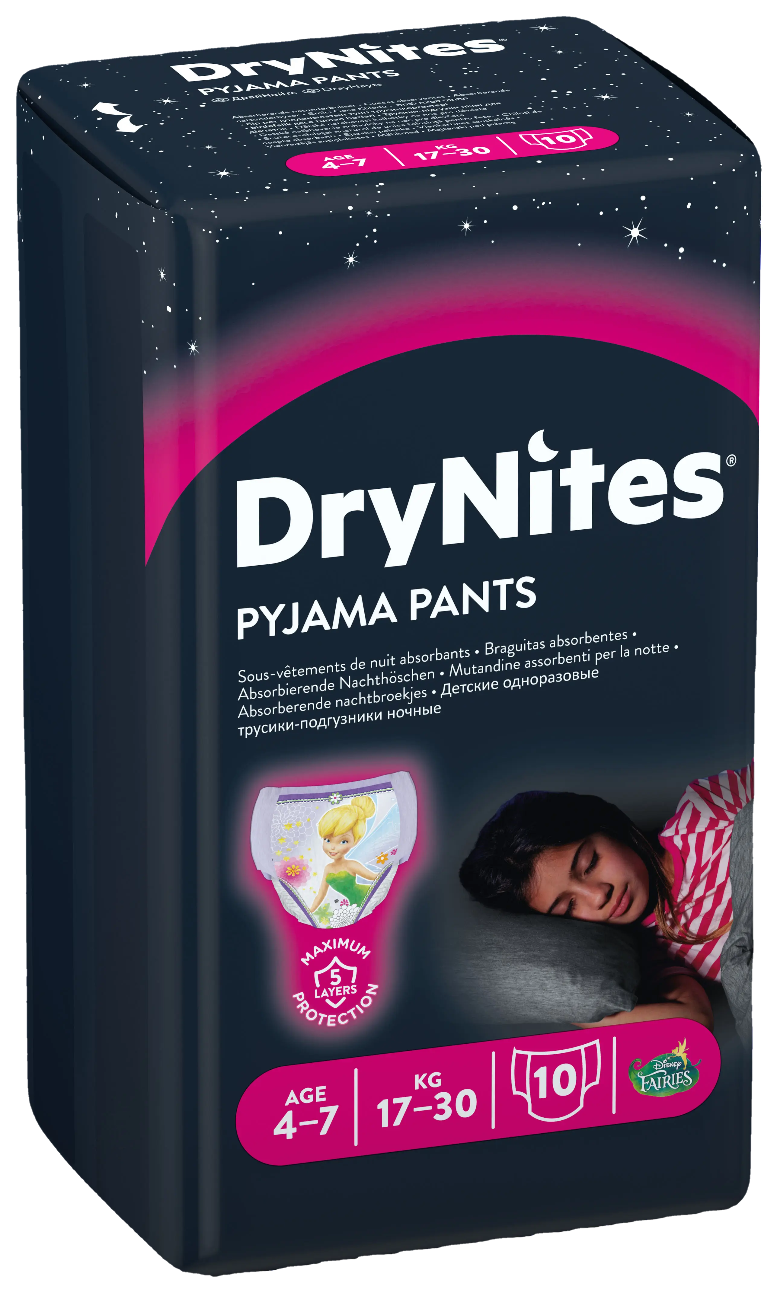 HUGGIES DryNites pro dívky 4-7 let 17-30 kg 10 ks