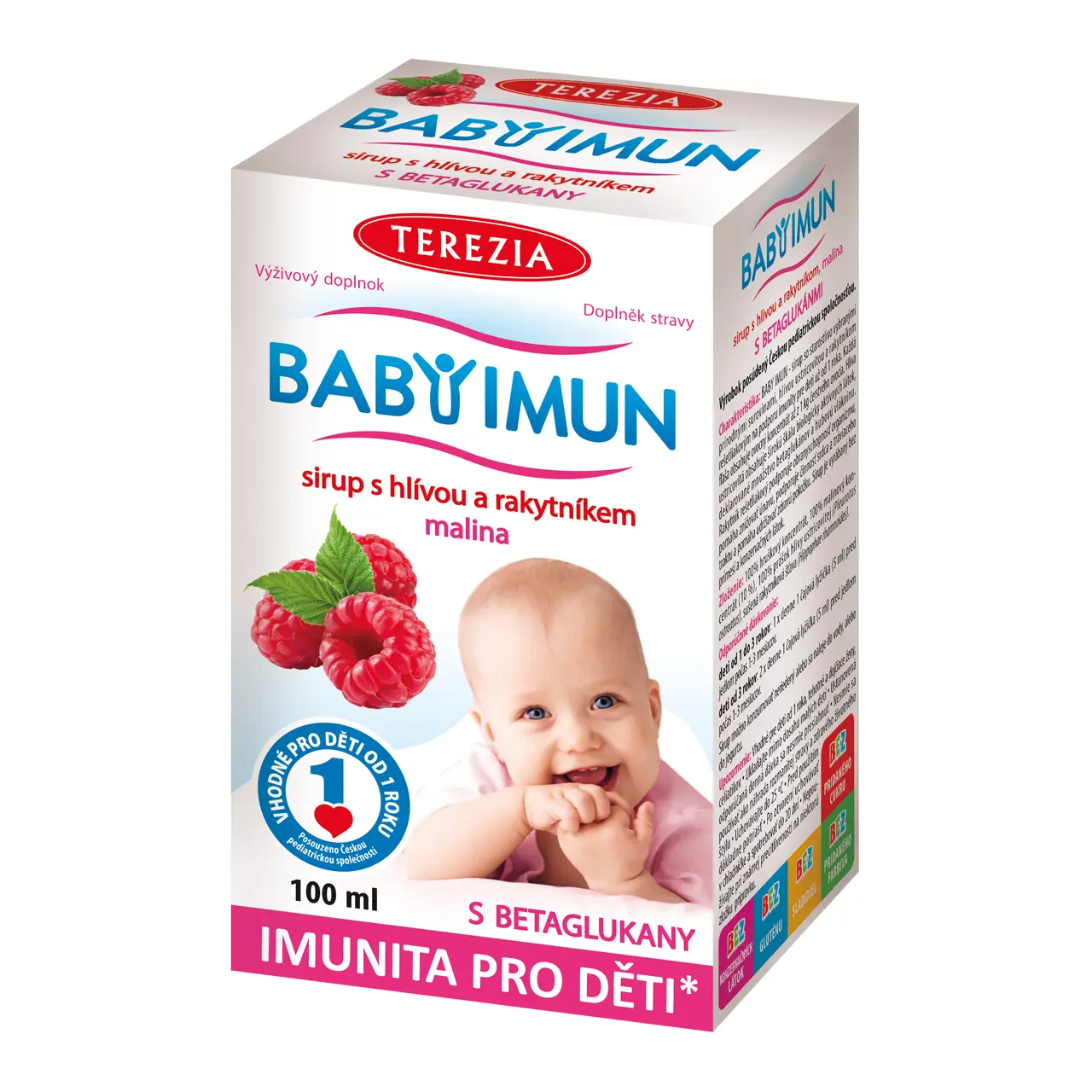 Terezia Company Baby Imun sirup s hlívou a rakytníkem příchuť malina 100 ml