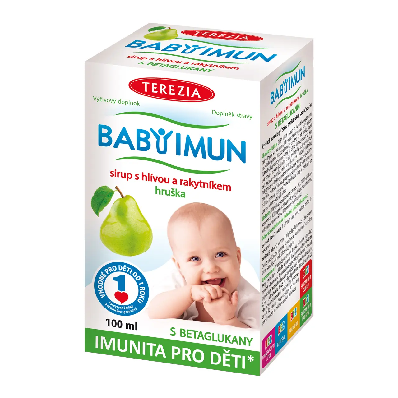 Terezia Company Baby Imun sirup s hlívou a rakytníkem příchuť hruška 100 ml