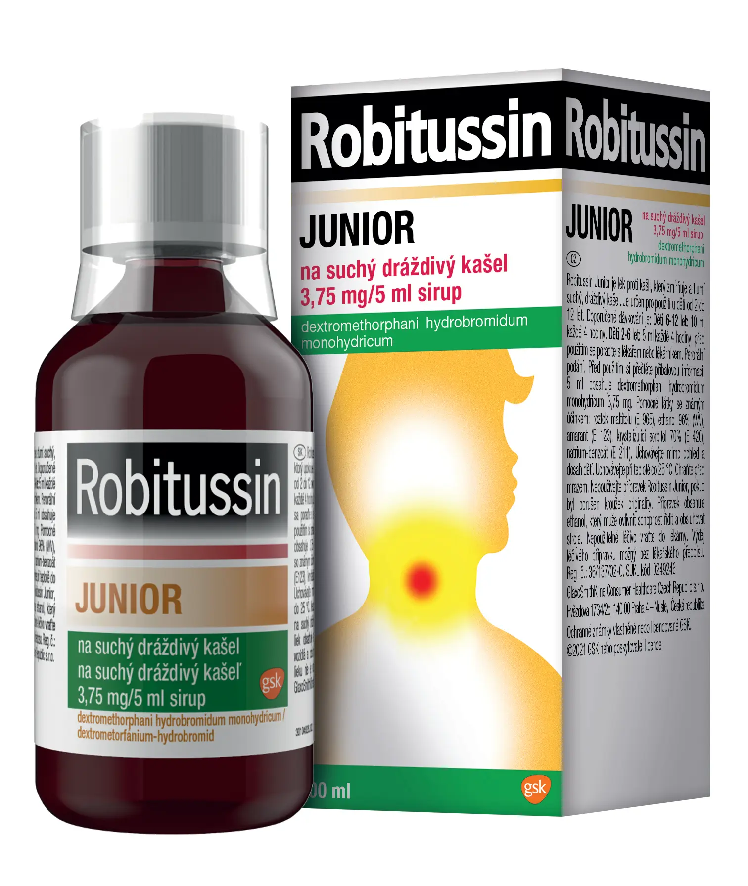 Robitussin Junior na suchý dráždivý kašel por.sir.100 ml/75 mg