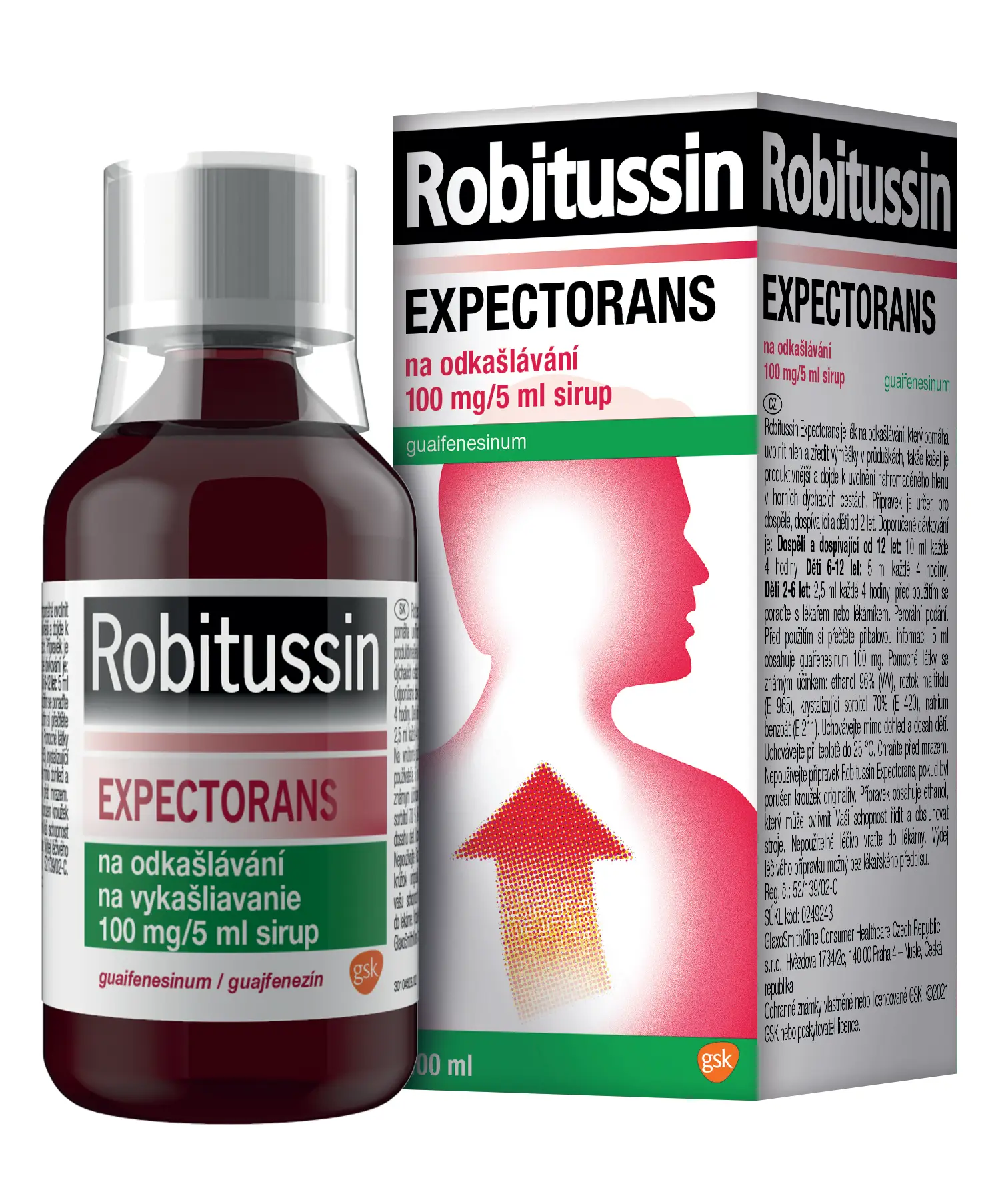 Robitussin Expectorans 100mg/5ml, sirup na odkašlávání 100 ml