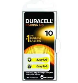 Duracell DA10 Easy Tab 6ks DA10N6