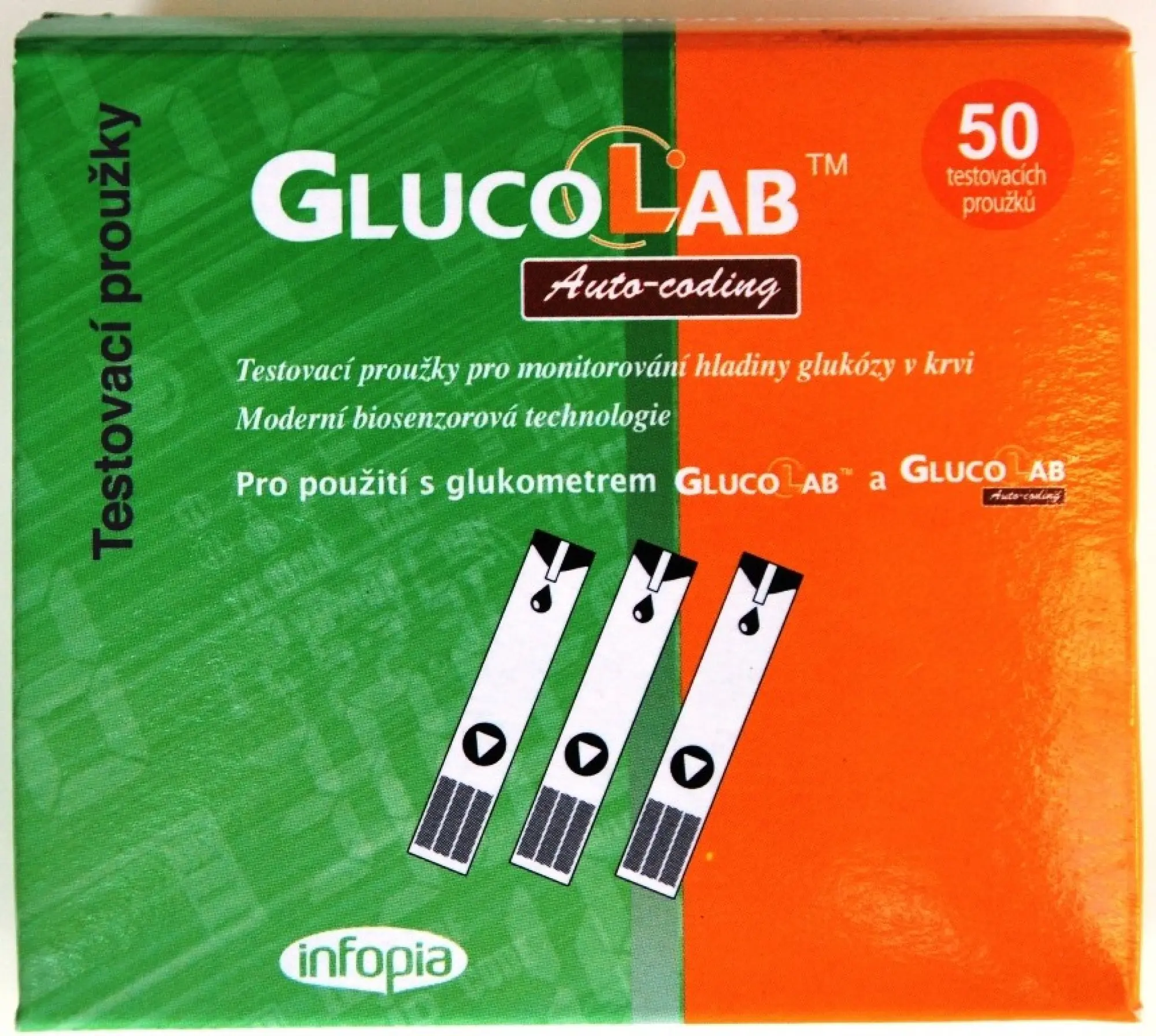 GlucoLab testovací proužky pro glukometr 50 ks