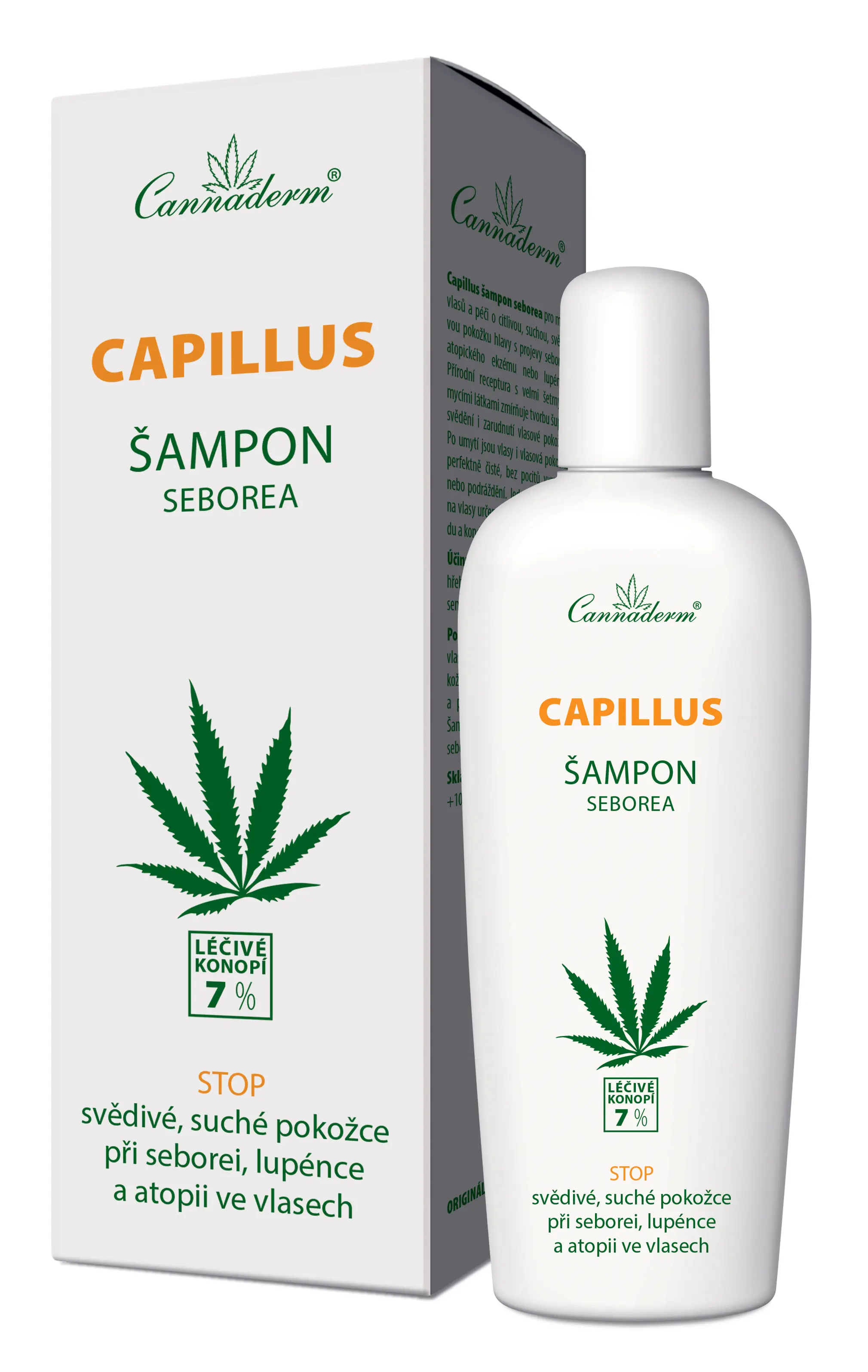 Cannaderm šampon pro suchou a citlivou pokožku hlavy Capillus Seborea 150 ml