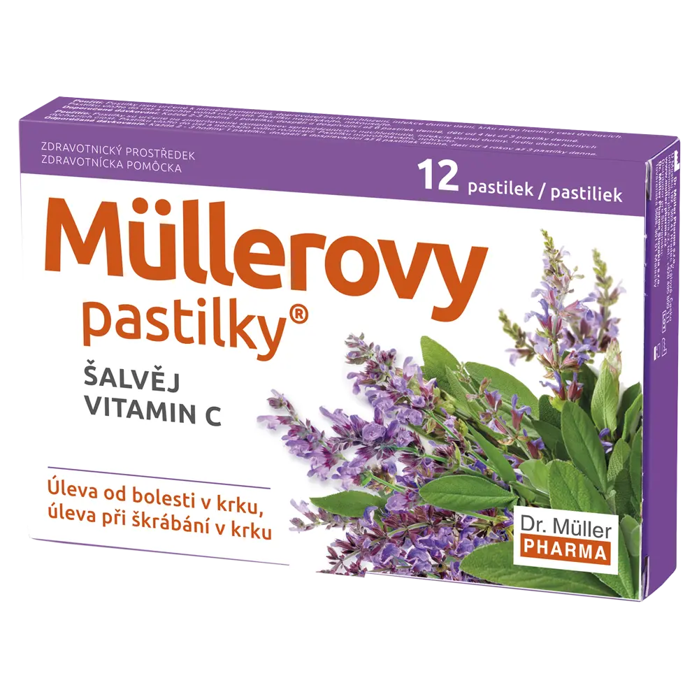 Müllerovy pastilky se šalvějí a vitaminem C 12 ks