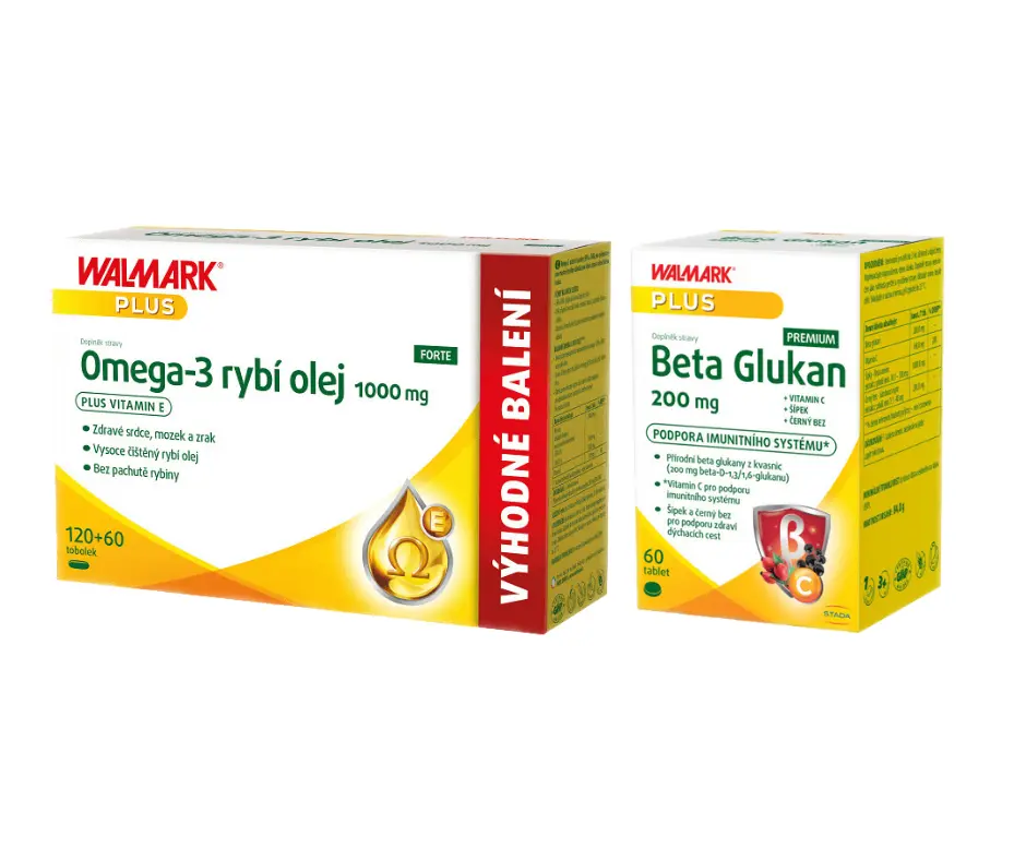 Levně Walmark Omega-3 FORTE 1000mg 120+60 tob. + Walmark Beta Glukan 200 mg 60 tbl.