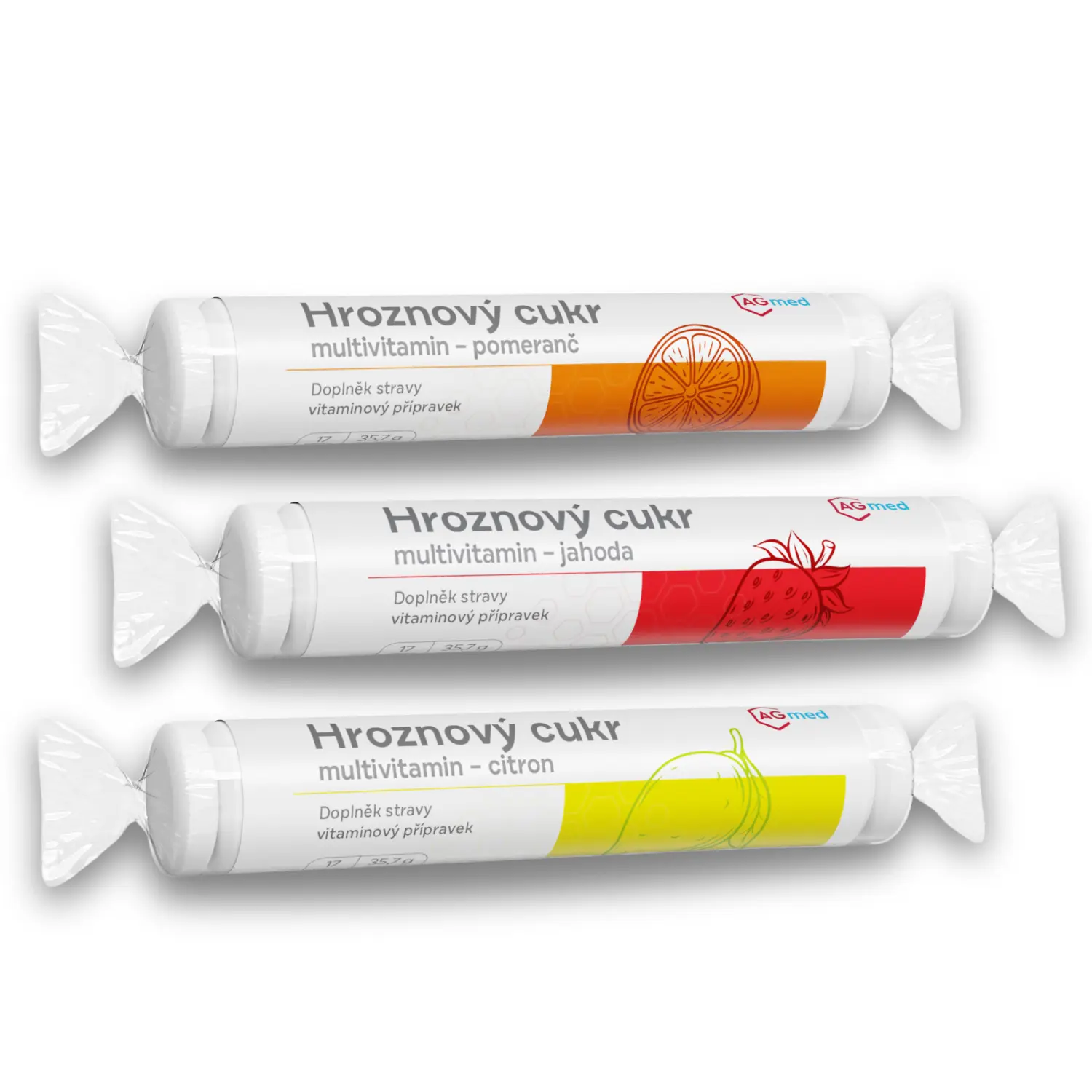 Levně Hroznový cukr multivitamín-pomeranč 17tbl. AGmed
