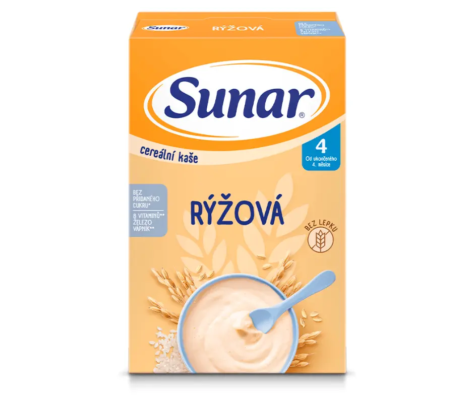 Sunar Cereální kaše rýžová od ukončení 4.měs.210g