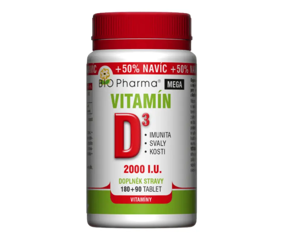 Vitamín D3 Mega 2000 I.U. tbl.180+90 Bio-Pharma
