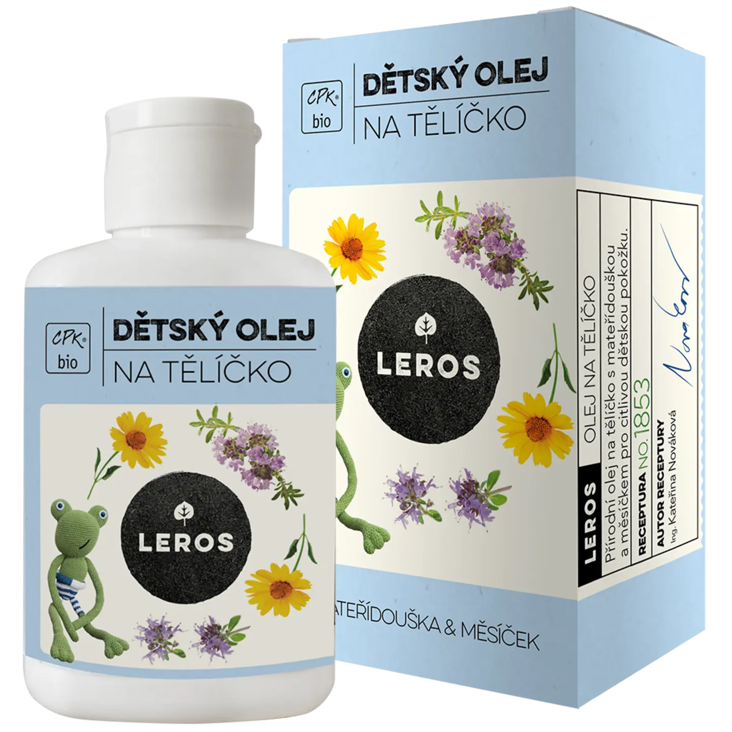 Levně LEROS BIO DĚTSKÝ OLEJ NA TELÍČKO s mateřídouškou a měsíčkem 100 ml