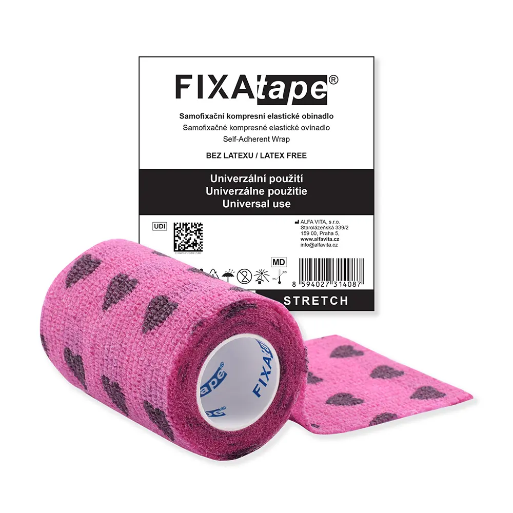 Levně FIXAtape STRETCH samofix.obi. 7,5 x 450 cm růžo.srdce