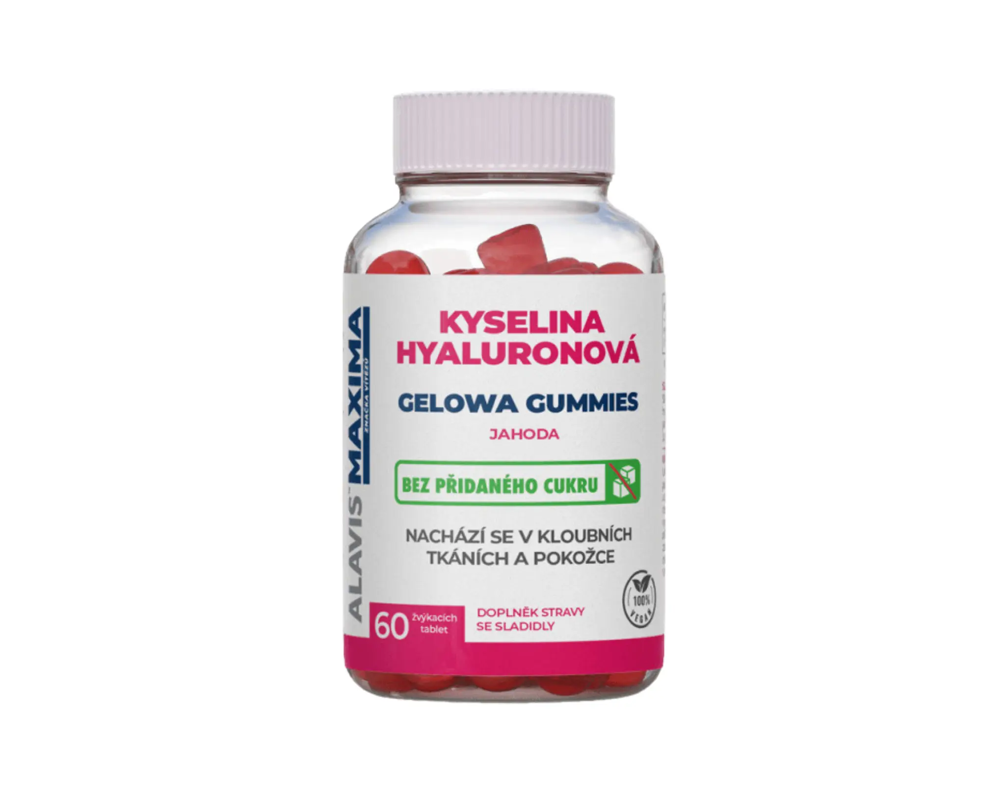 ALAVIS MAXIMA Kys.Hyal Gel.Gummies jahoda tbl.60