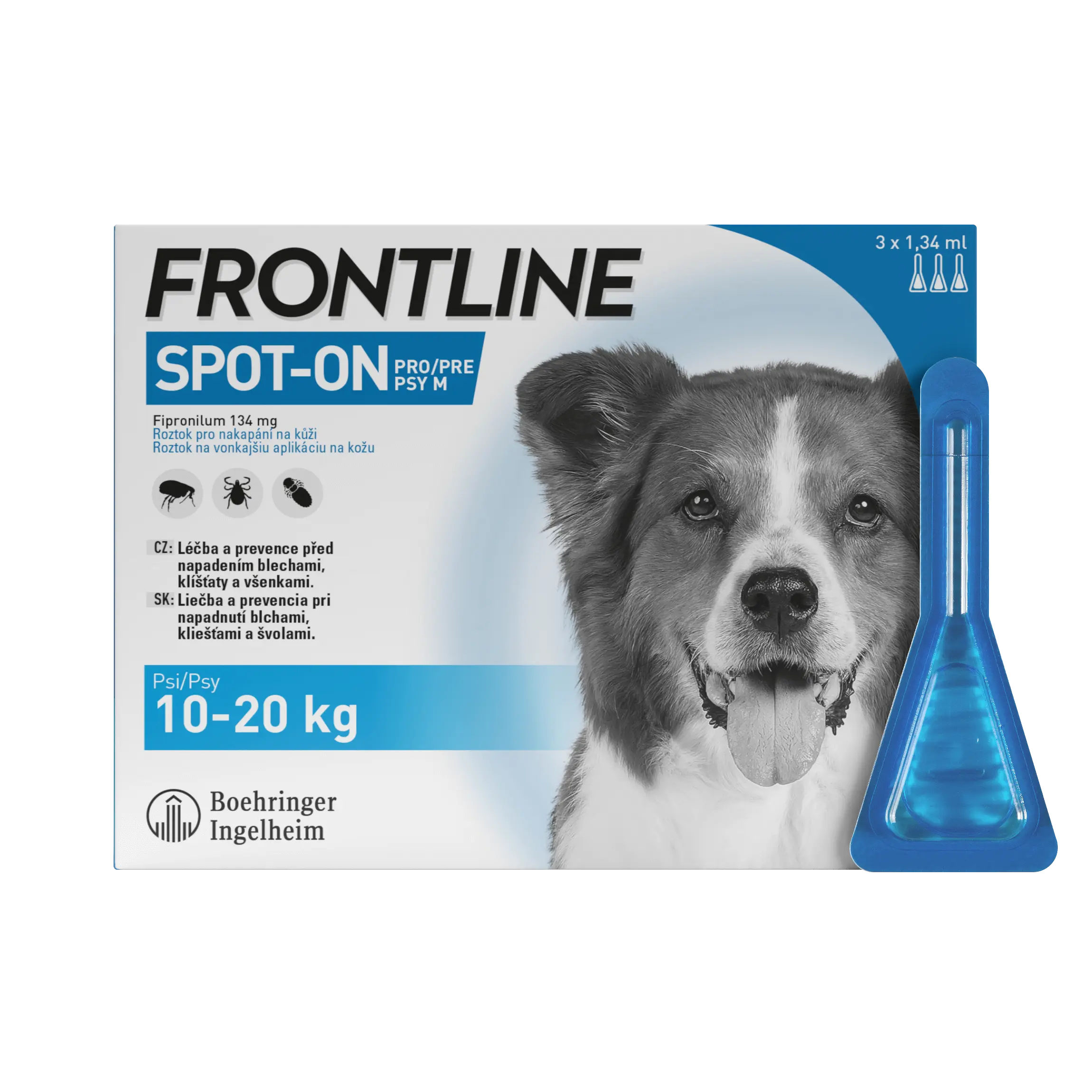 Levně Frontline Spot-on pro psy M 10-20 kg 3 x 1,34 ml
