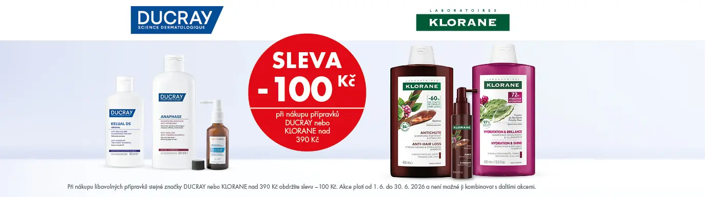 Ducray a Klorane - sleva 100 Kč nad 390 Kč