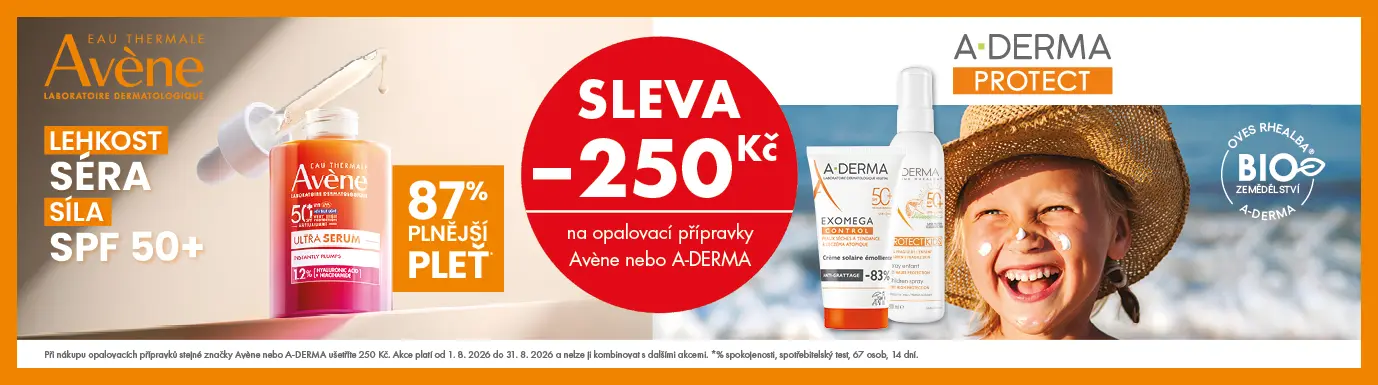 Avène a A-derma - sleva 250 Kč
