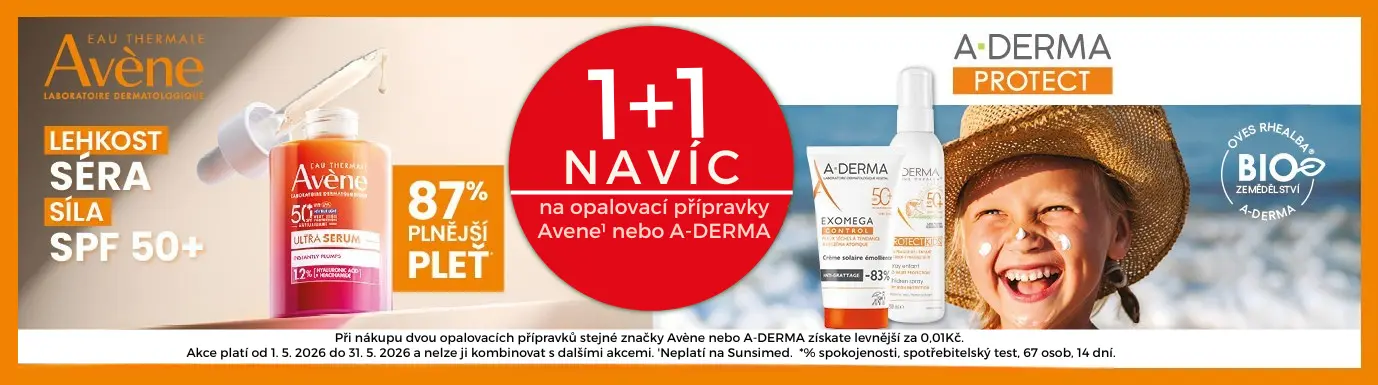 Avene, A-derma - akce 1+1